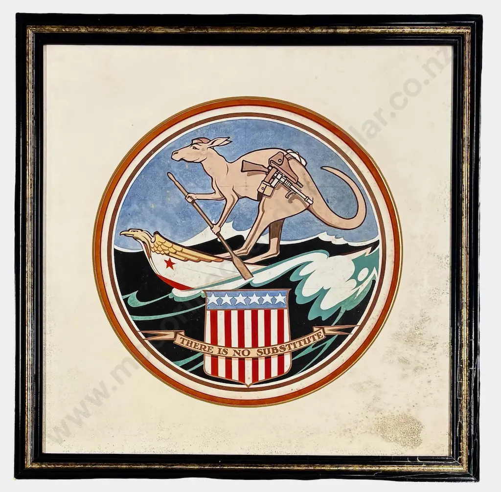 WWII Military Insignia Associated with the US Army Small Ships Section - 'There is no Substitute' D430mm Image 1++