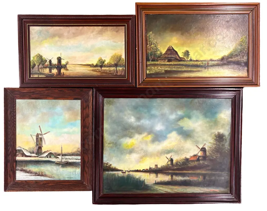 H Koolen (4) - Dutch Scenes, oil on board and oil on canvas Image 1++