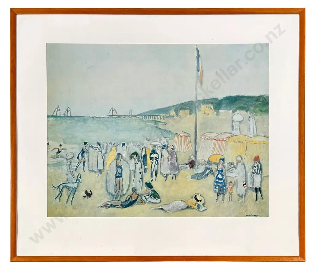 Kees van Dongen, The Beach at Deauville, 1920, print, 680x870mm Image 1++