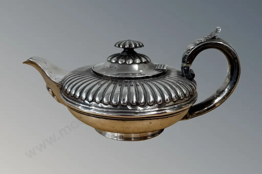 George IV Sterling Silver, Teapot, London 1829, TW583gms Image 1++