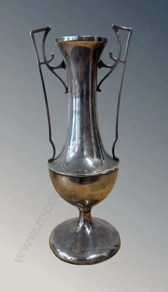 Sterling Silver Two Handled Vase, H27cm TW755gms (weighted base) Image 1++