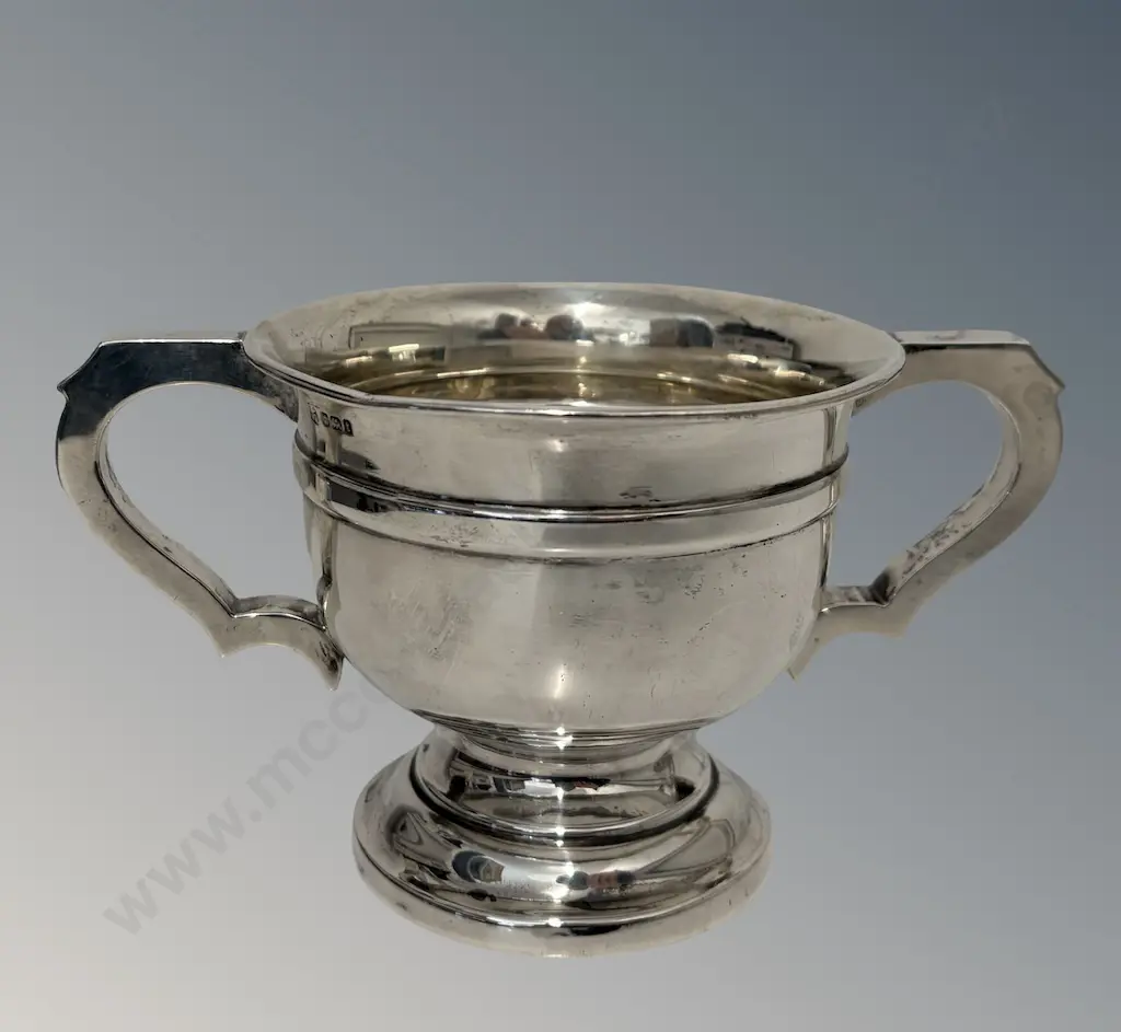 Sterling Silver Twin Handled Trophy Cup, H10xDia11cm, TW236gms Image 1++