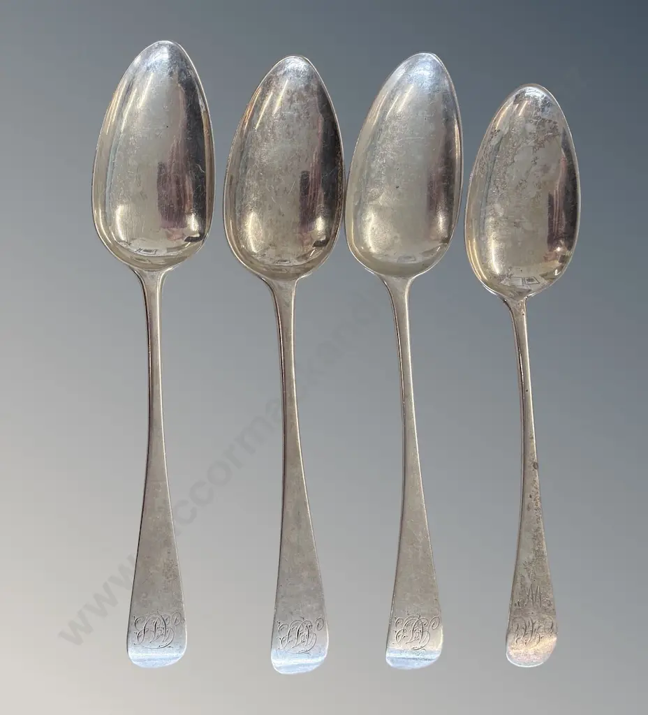 Four Sterling Silver Spoons, Aberdeen John Leslie 1774-1821, TW235gms Image 1++