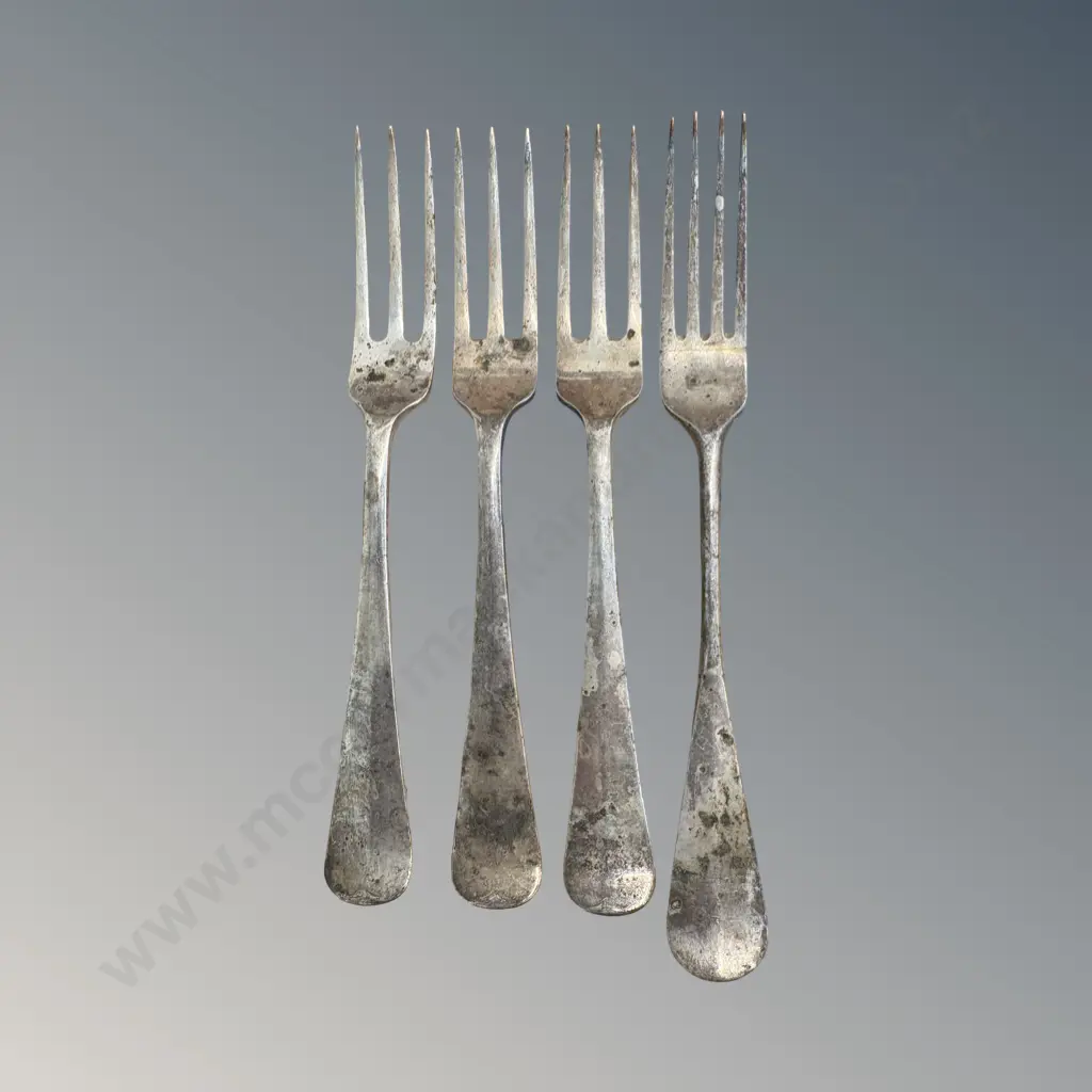 Four .835 Dutch Silver Forks TW193gms Image 1++