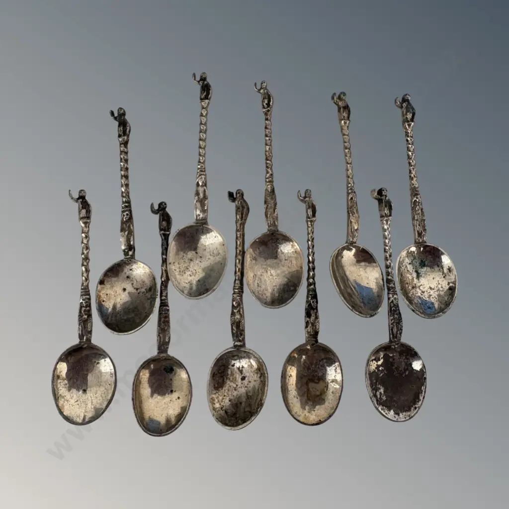 Dutch .835 Silver Spoons with Figural Handles 79gms Image 1++
