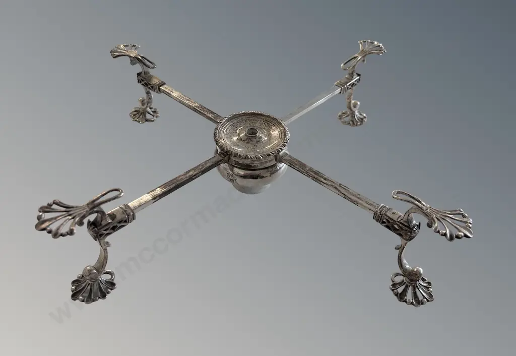 Sterling Silver Adjustable Plate Stand, George II, London 1759, TW429gms Image 1++