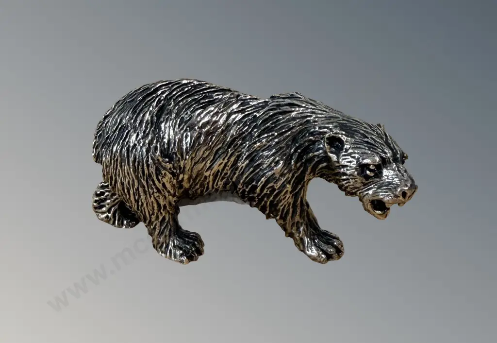 .800 Silver Bear, H3.5xL6.5cm TW78.1gms Image 1++