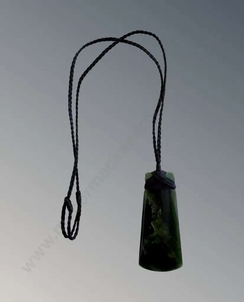 Jade Pendant on Corded Necklace - Heritage, Hokitika, L68cm Image 1++