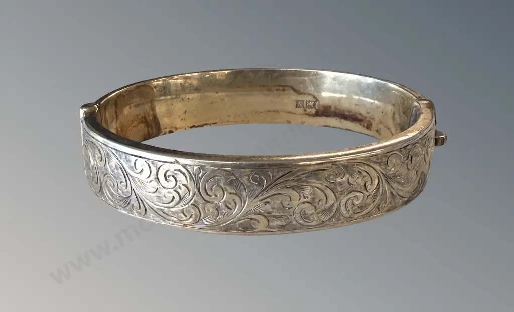 Sterling Silver Bangle, TW20.32gms Image 1++