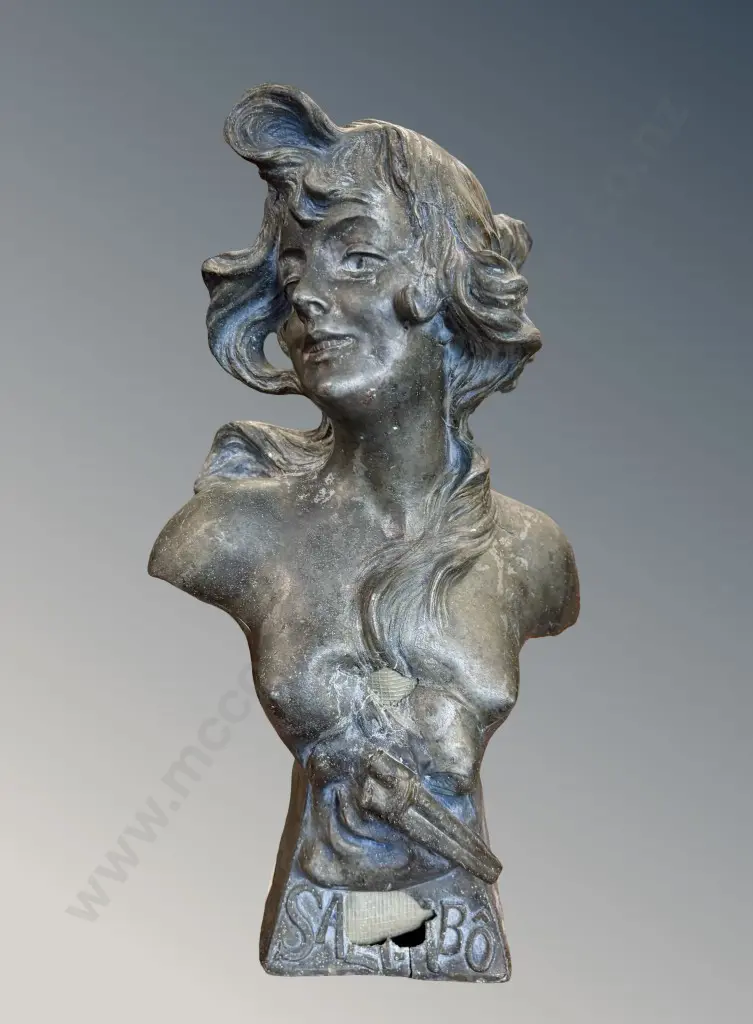 Spelter Figurine Bust, H29xW16cm, AF to base Image 1++