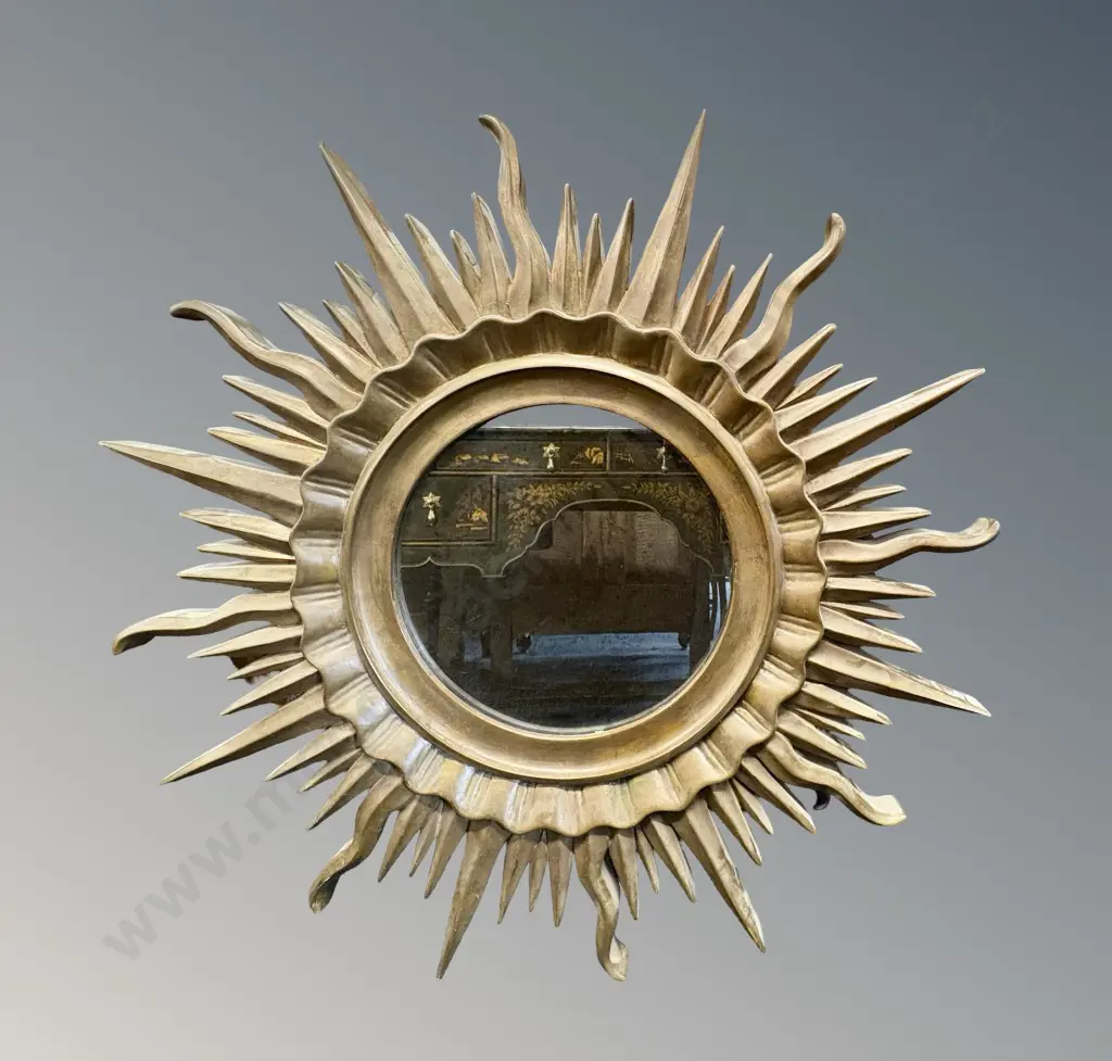 Gilt Framed Starburst Mirror D97cm Image 1++