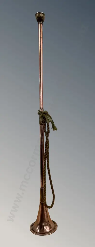 Copper and Brass Hunting Horn, L43cm Image 1++