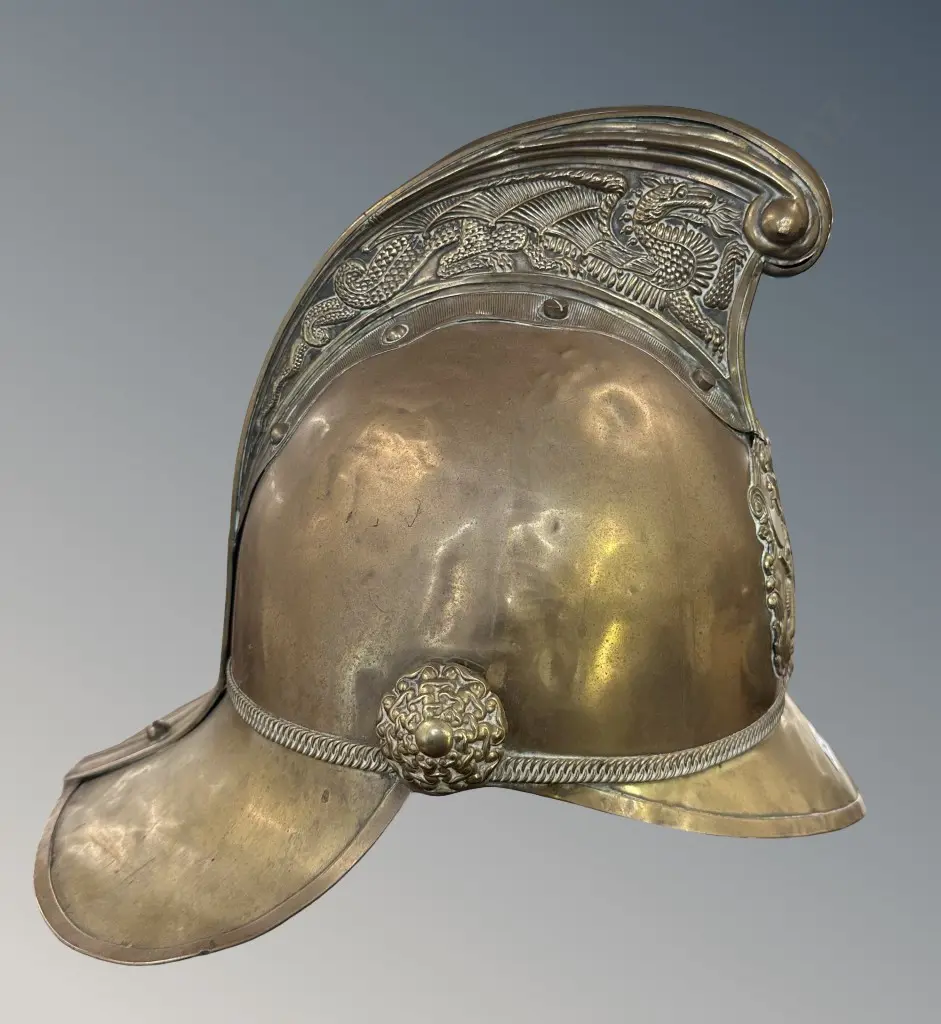 Merryweather Pattern Brass Fireman's Helmet, H26cm Image 1++