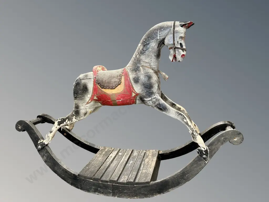 Early Victorian Wooden Rocking Horse AF Image 1++