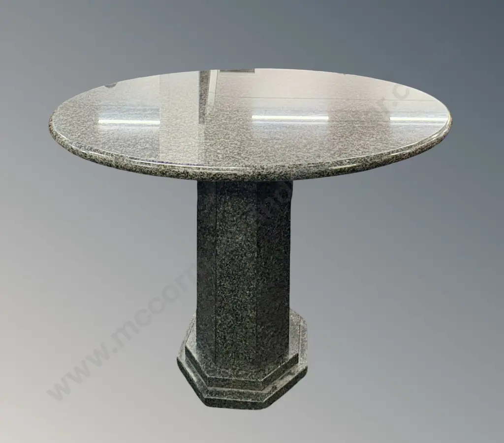 Circular Marble Table on Octagonal Marble Pedestal Base H82xD110cm Image 1++