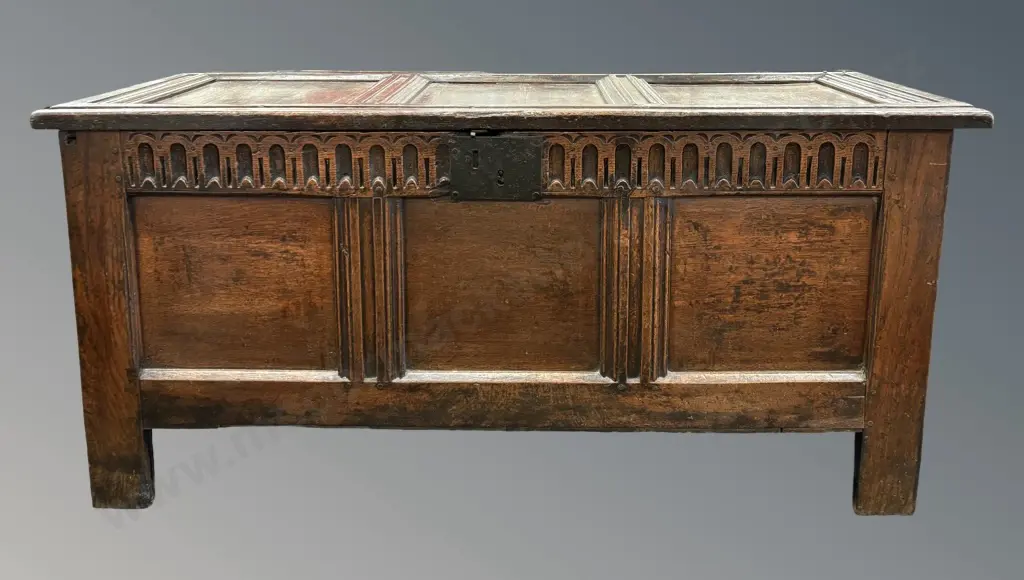 Oak Panelled Coffer, L130x60x53cm Image 1++