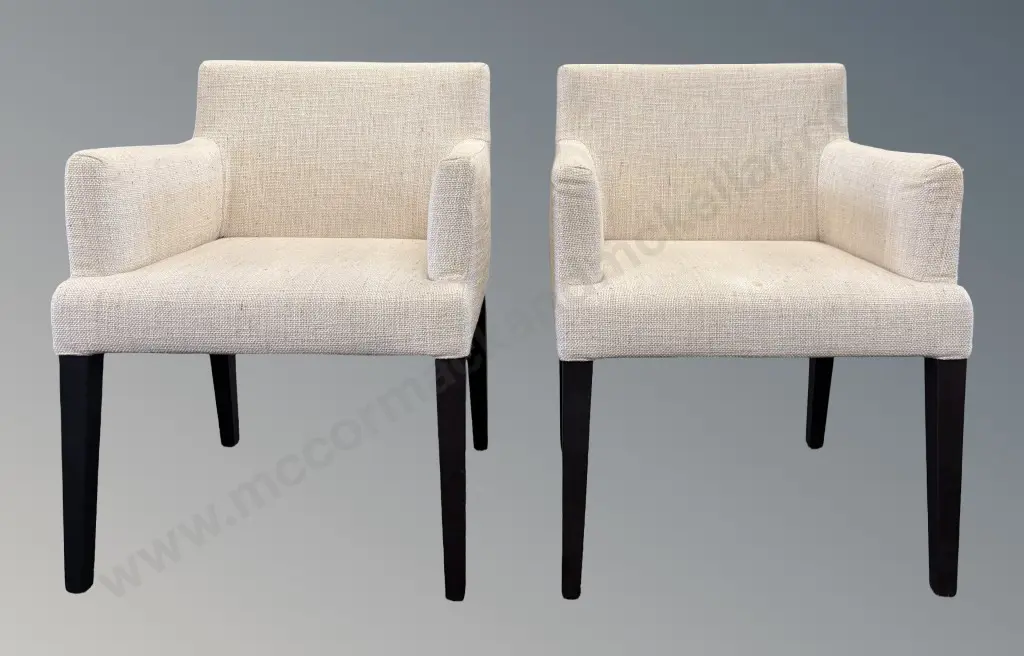 Pair of Upholstered Elbow Chairs H78xD51cm Image 1++