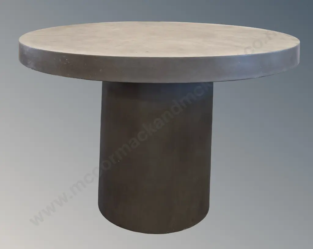 Circular Composite Outdoor Table on Drum Base D130xH76cm Image 1++