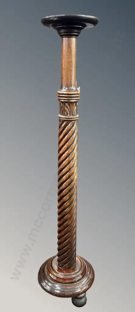 Mahogany Barley Twist Column Plant Stand H126cm Image 1++
