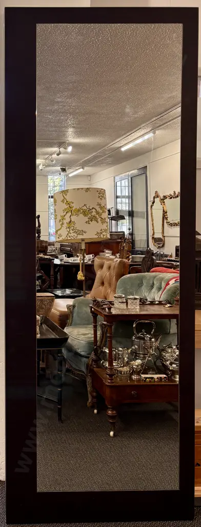 Contemporary Mirror in Dark Wooden Frame 199x74cm Image 1++
