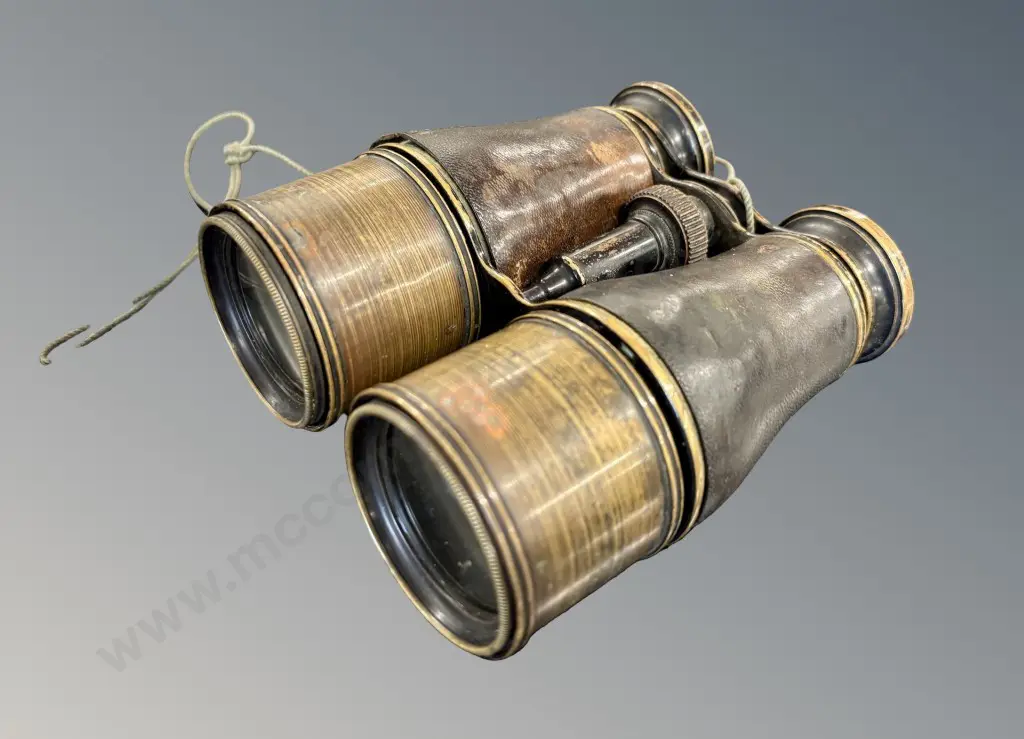 Leather and Brass Early Binoculars Image 1++
