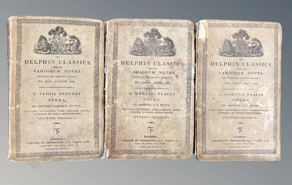 The Delphin Classics - Three Books Dated April and May 1825, August 1826 Image 1++