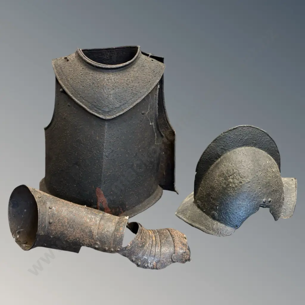 Cast Iron Armour -  Breast and Back Plate, Arm and Helmet Image 1++