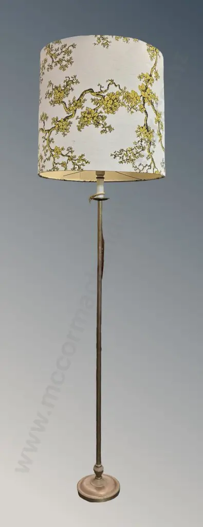Brass Standard Lamp with Shade H147cm Image 1++