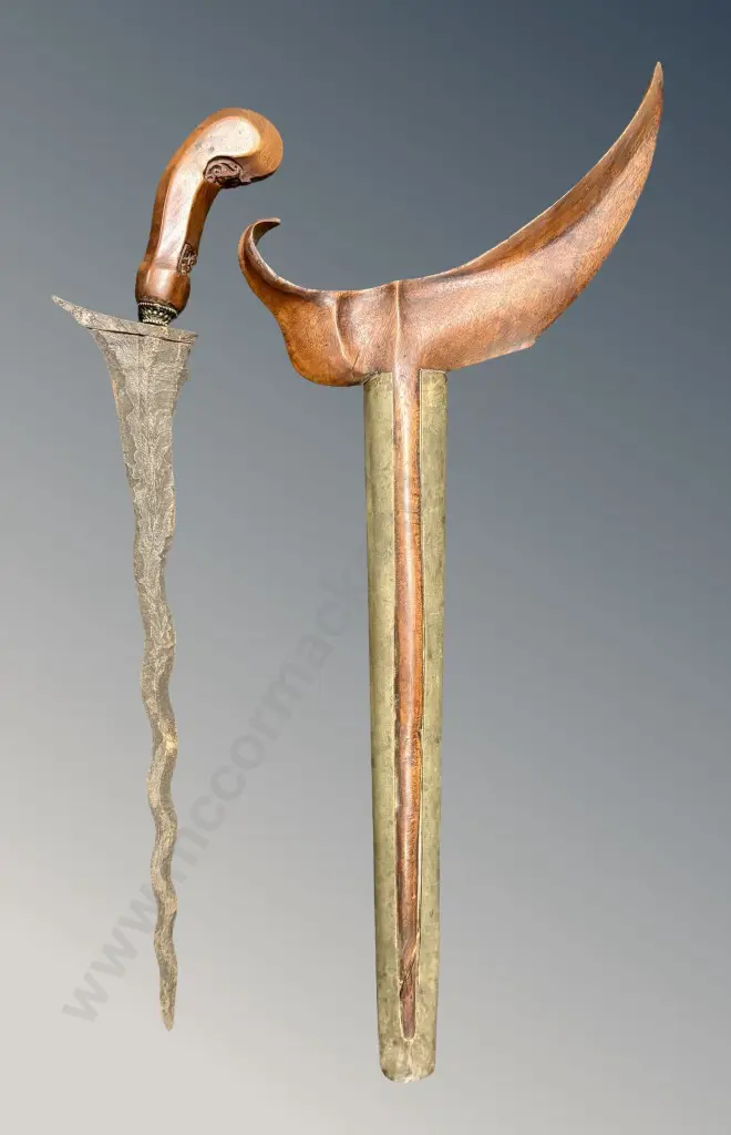 Indonesian Keris Sheath Dagger L52cm Image 1++