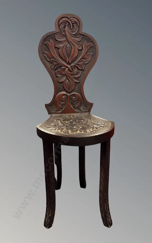 Small Occasional Chair Featuring Carved Scroll Details, H95cm Image 1++