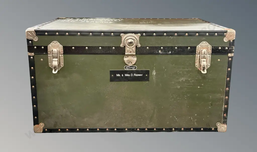 Leather Bound Mossman London Travelling Trunk H50xL90xD51cm Image 1++
