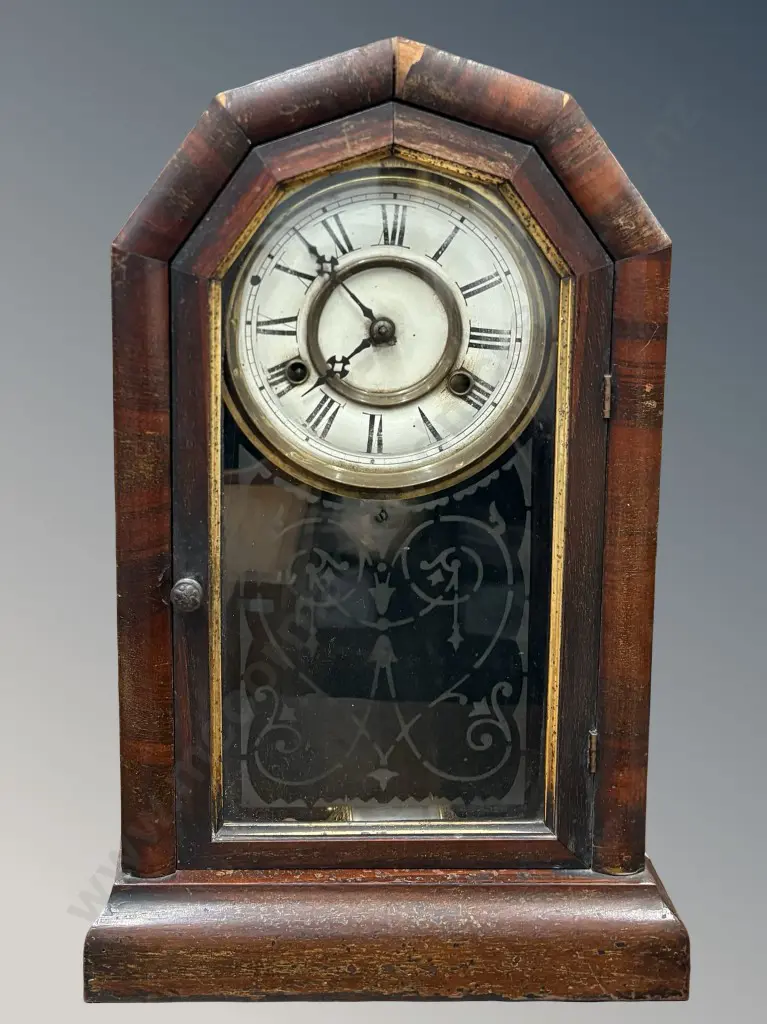 Mahogany Cased Mantle Clock, H45cm, AF Image 1++
