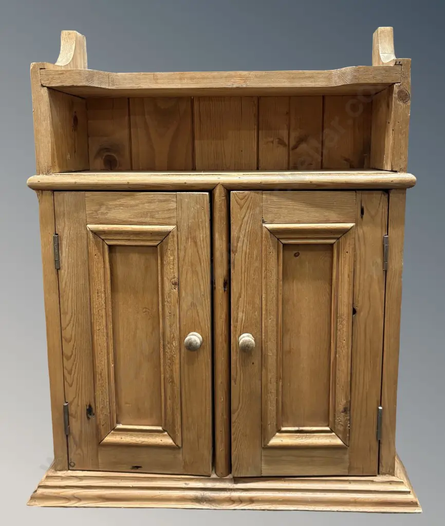 Pine Wall Cupboard with Two Doors and a Single Shelf H74xL61xD22cm Image 1++