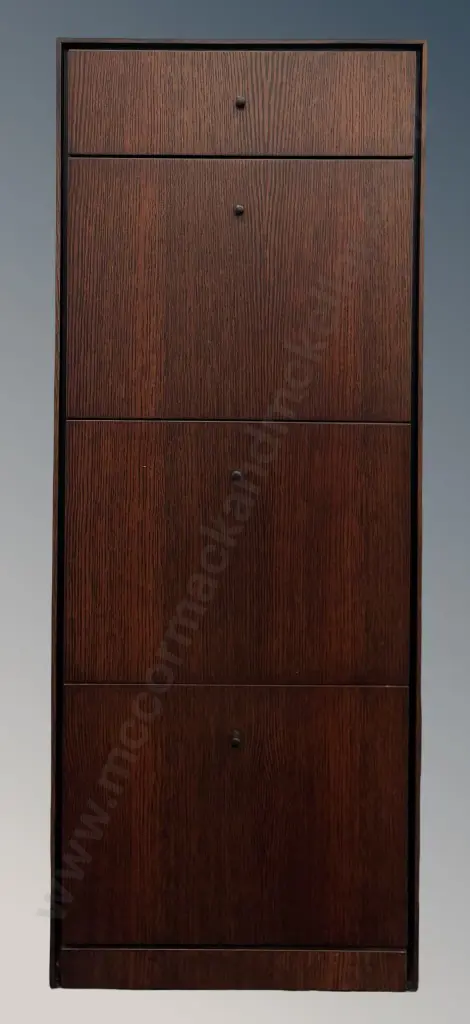 Contemporary Dark Oak Four Drawer Tallboy H120xL47xD60cm Image 1++