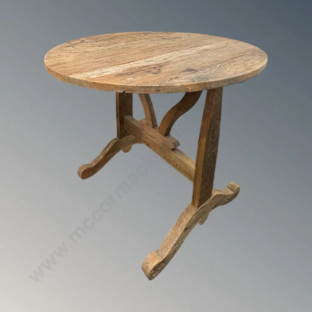 French Country Rustic Tilt Top Round Table, H79xDia90cm Image 1++