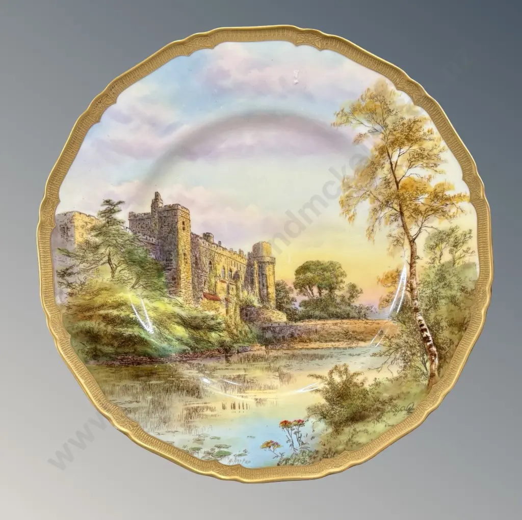 Royal Worcester Warwick Castle Plate Image 1++
