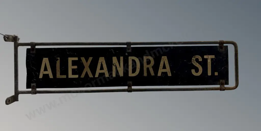 Alexandra St Metal Street Sign L83cm Image 1++