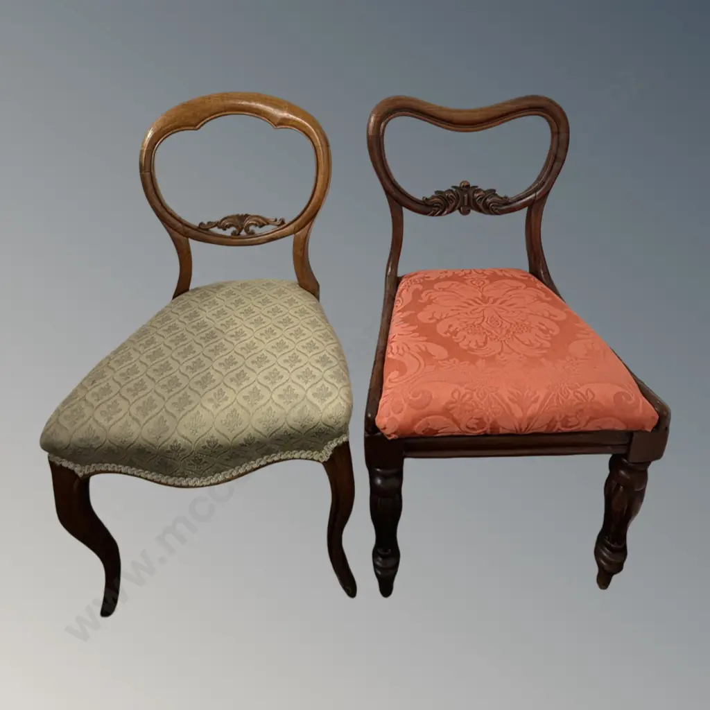 Two Mahogany Balloon Back Occasional Chairs Image 1++