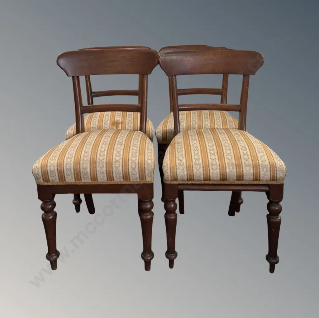 Four Mahogany Blade Back Dining Chairs Image 1++