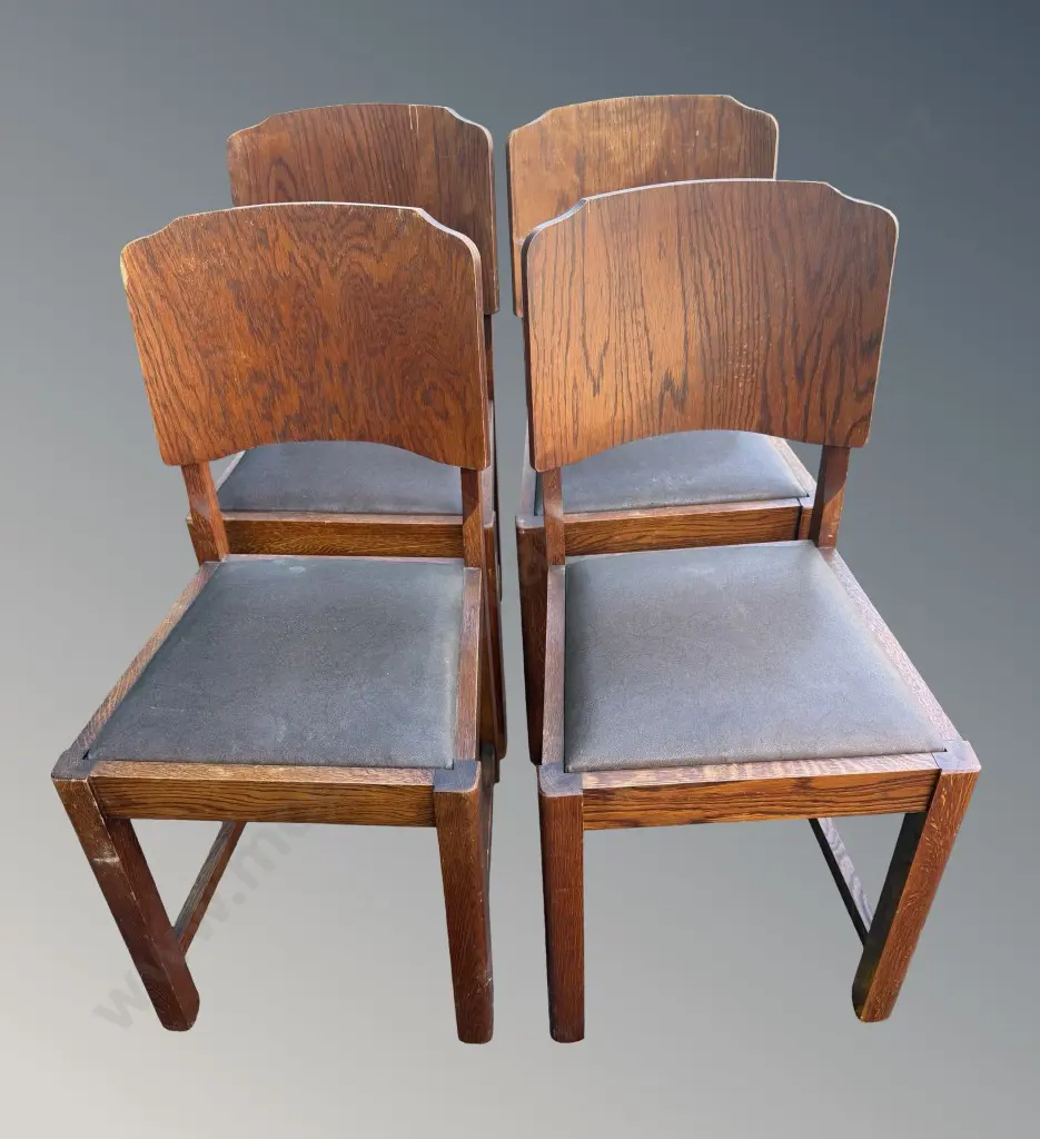 Set of Four Oak Dining Chairs Image 1++